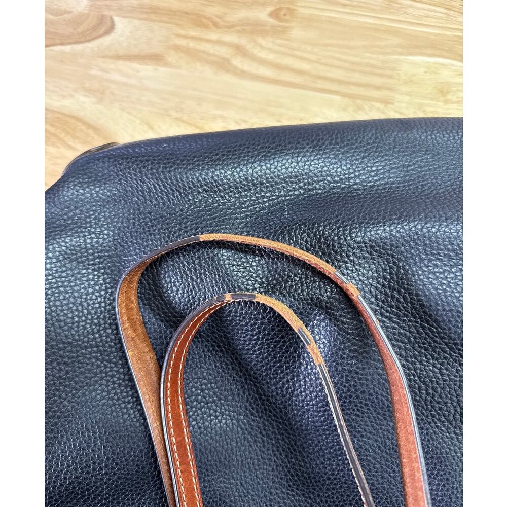 Dooney & Bourke Black Pebbled Leather Tote with Chestnut Trim - Picture 7 of 7